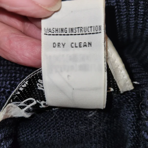 Vintage Stephanie by Suzelle Navy Wool Blend Dress Size M Destinations Details - Picture 12 of 12